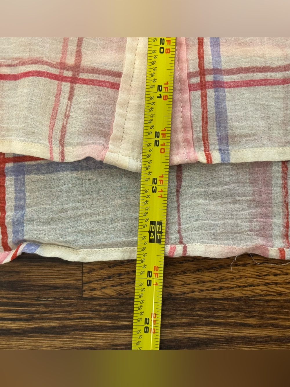 Anthropologie Holding Horses L Sheer Pink Plaid Blouse - Picture 7 of 7